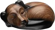 Kriss Art Pet Urns, Sleeping Resin Urn, Dog Urn for Ashes, Small Animal Urn (Black Walnut)..