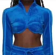 Adidas Originals Jeremy Scott Velour Bustier Crop Track Jacket M (reg.$150)