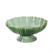 Decorative Fruit Bowl with Draining Holes Holder Removable Pedestal for Living Room Table green