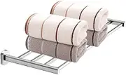 Towel Hanger Self Adhesive Towel Rack No Drilling Towel Shelf Silver Wall Mounted Copper for Bathroom bathroom-350mm LWX