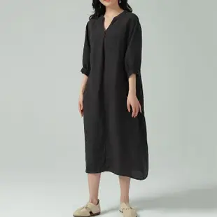 【Pure 衣櫃】日系純色棉麻連身裙洋裝(時尚/舒適/百搭/KDDY-6295)