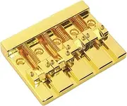 Frediuo 4 String Bass Bridge Assembly High Performance Metal Professional Bass Fixed Bridge Replaces for Repairing string Instrument, Silver