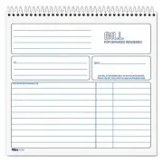 TOPS 2-Part Carbonless Bill for Services Rendered Book, 8.5 x 8.25 Inches, 50