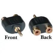 RCA to Stereo adapter, 2 x RCA Female / 1 x 3.5mm Stereo Male 30S1-01300
