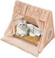 Cat Tent | Cat Cave Tent,Removable Cooler Mat, Comfortable Hut, Pet Supplies for Puppies, Kittens, Rabbits, and Small Animals
