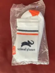 Animal Planet Elephant Socks | White Orange Blue | Medium