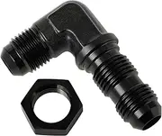 Podavelle 6AN Male Flare 90 Degree Bulkhead Fitting Adapter with 6AN Nut Aluminum Black