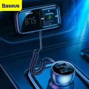 Baseus Wireless FM Transmitter Bluetooth 5.0 Receiver 3.1A USB Car Charger Kit