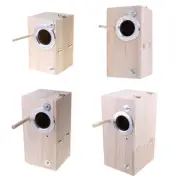 Wooden Bird Nesting Breeding Box House Parakeet Mating for Case with Clear Windo