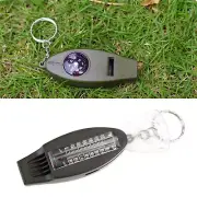 4 in1 Emergency Survival Camping Hiking Accessories Whistle Compass Thermometer