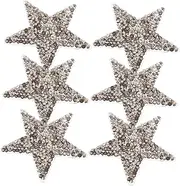 NUOBESTY 6pcs Sparkly Star Iron-on Rhinestone Patches: Adhesive Appliques for Clothing DIY Decoration - Multiuse for Party & Festival