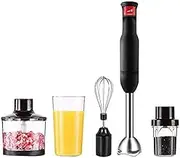 Hand Blender with Stainless Steel Blades, Powerful Electric Ice Crushing 7-Speed Control Handheld Food Mixer, Purees, Smoothies, Shakes, Sauces & Soups