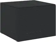 [vidaXL] Black Garden Storage Box - 291L Poly Rattan Outdoor Organizer with Water-Resistant Bag, UV-Resistant, Powder-Coated Steel Frame, Easy Assembly
