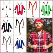 Mens Unisex Adjustable Six Button Holes Style Suspenders Braces