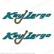 Fits Key Largo Logo Boat Decals (Set of 2) 7.5" High x 27" Long