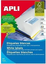 Apli Labels A4 70X37Mm Square 100 Sheets