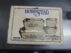 PYREX 4 pc. Homestead BROWN Oven Refrigerator Freezer NIB Vintage 500-48
