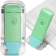 Book Reading Light, Portable USB Rechargeable LED Clip on Book Green+Blue