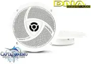 DNA SLIMLINE MARINE SPEAKERS 6.5" 100W BOAT OUTDOOR STEREO SPEAKER WHITE MS650W