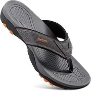 [HAOLIRA] Men's Flip Flops with Arch Support Indoor Outdoor Beach Thong Sandals Comfort Non-Slip Orthotic Sandals