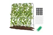 Costway U-Shaped Tall Cucumber Trellis Outdoor Plant Grow Support Frame w/Netting for Vegetable Fruit Flower Tomato Vine