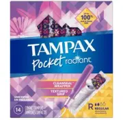 NEW! - Tampax Radiant, Pocket Tampons, Regular, Unscented, 14 count
