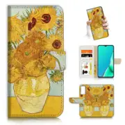 ( For Vivo Y01 ) Wallet Flip Case Cover AJ23195 Van Gogh Sunflowers