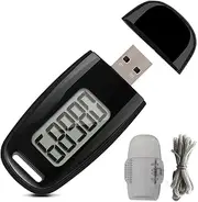 jingfei Simple Step Counter,Walking 3D Pedometer with Rechargeable Battery, Fitness Tracker,Digital Pedometer,Black