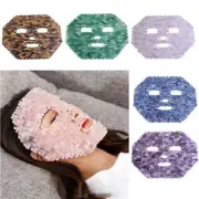Natural Crystal Rose Quartz Face Mask Healing Stone Cold Jade Face Mask Handmade