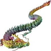 3 D Printed Dragon with Wings Fully Articulated Crystal Dragon Fidget Toy Flexible Joints Home Decor Executive Desk Toy for Boys, Girls, Men, Adults
