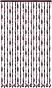 [OKUOKA] Beaded Door Curtains for Doorways Wood Bead String Curtain for Room Dividers Dark Red Suitable for Home Entrance Restaurant Décor -21/31/41/55 Strands