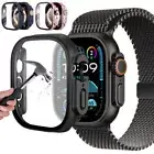 For Apple Watch Ultra 2 49mm Case Tempered Glass Screen Protector Full Cover
