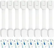 Vivva Child Safety Strap Locks 8 Pack Baby Locks for Cabinets and Drawers, To...
