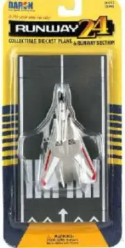 F14 Tomcat (Gray w/Red & White Stripes) Military Plane