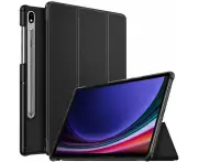 For Samsung Galaxy Tab S9 Cover Case Folio Leather Smart Magnetic Flip Stand Case Cover (Black)