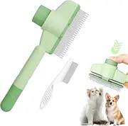Self-Cleaning Flea Comb for Pets, Cat Comb with Self-Cleaning Function, Flea Comb for Cats, Flea Comb Dogs, with Release Button, Detangs Knots & Removes Fleas Gently