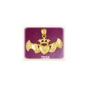 14K Gold Claddagh with Crown Pendant