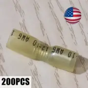 200pcs 12-10AWG Yellow Heat Shrink Wire Connectors Female Crimp Spade Terminals