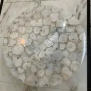 White Round Agate Coffee Table, Conference Meeting Table, Agate Garden Table Dec