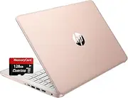 [HP] Stream 14" HD Thin and Light Laptop, Intel Celeron N4120, 16GB RAM, 64GB eMMC Storage, Long Battery Life, HD Webcam, HDMI, Rose Gold, Office 365 1-Year, Windows 11 S, 128GB Cuertns MicroSD