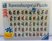 Ravensburg 300 Piece Puzzle "50 Bird Stamps" Large Piece Format. New and Sealed
