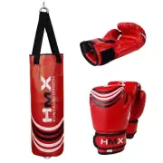 HMX UNFILLED KIDS PUNCHING BAG JUNIOR BOXING GLOVES SET MMA CHILDREN MUAY THAI