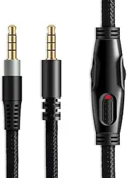 Flylin 2M 3.5mm Replacement Audio Aux Cable, Compatible with Kingston Hyper Cloud and Hyper Cloud Alpha Gaming Headset, Audio Cord Male to Male Cable with Inline Mute & Volume Control (No Mic)