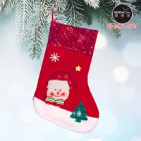 在飛比找PChome24h購物優惠-摩達客耶誕-紅亮片雪人聖誕襪