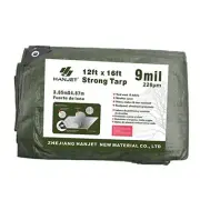 Multi Purpose Tarp 12' x 16' 9-mil Thick Waterproof Camping 12x16FT Army Green
