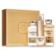 BATH & BODY WORKS Champagne Toast Limited Edition Pop-Fizz-Clink Gold Box 3pcSet