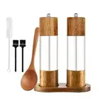 Acrylic Manual Salt and Peppers Grinder Set Adjustable Coarseness Spices Mill