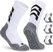 Grip Socks Football, 3 Pairs anti Slip Socks for Men Women Non Slip Sports Socks