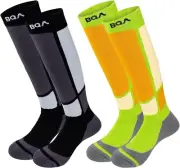 BQA Ski Socks Kids Winter Warm Thermal Snow Socks XS 2 Pack Skiing Snowboarding