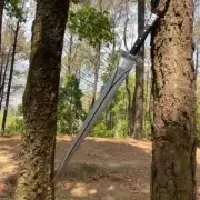 Handmade Carbon Steel 26" Blade Full Tang Sword With Leather Sheath